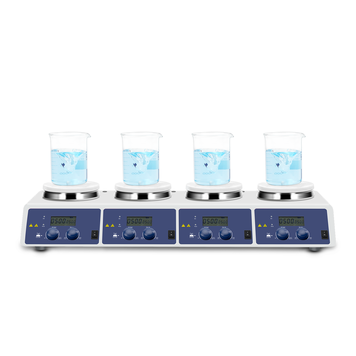 Lab Magnetic Stirrer Hot Plate - Mieszadło magnetyczne z podgrzewaniem, cyfrowe, 4-kanałowe,
