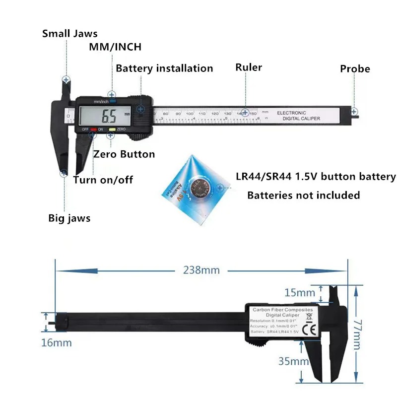 Suwmiarka elektroniczna cyfrow – Digital Caliper 150Mm Stainless Steel recenzja i cena